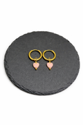 Ohrringe mit Herz – Edelstahl & echter Edelstein - Rosa